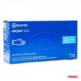 Amio - ΓΑΝΤΙΑ ΝΙΤΡΙΛΙΟΥ MERCATOR NITRYLEX BASIC ΣΕ ΜΠΛΕ ΧΡΩΜΑ MEDIUM (M) - 100 ΤΕΜ. (MER02957/AM) ΥΓΕΙΑ americat.gr