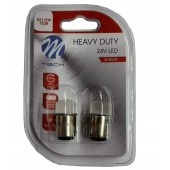 P21/5W 24V BAY15d 9xSMD3014 LED ΚΟΚΚΙΝΟ HEAVY-DUTY BLISTER M-TECH - 2 ΤΕΜ. Με Κάλυκα americat.gr