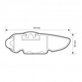 Nordrive - Μπάρα οροφής αλουμινίου ασημί 64cm Silenzio CX Origine System (Origine/Standard/Flush Railing) - 1 τεμ. (L.N15399) Μπάρες Αλουμινίου americat.gr