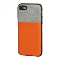 Duo pocket, two colour cover with metal plate - Apple iPhone 7 / 8 - Grey/Orange americat.gr