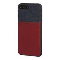 Duo pocket, two colour cover with metal plate - Apple iPhone 7 PLUS / 8 PLUS - Blue/Burgundy americat.gr