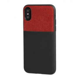  Duo pocket, two colour cover with metal plate - Apple iPhone X - Black/Red