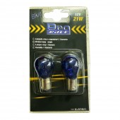 P21W 12V 21W BA15s ΜΟΝΟΠΟΛΙΚΟ ΜΠΛΕ BLUE DYED-GLASS 2ΤΕΜ. BLISTER Λαμπάκια americat.gr