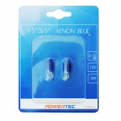 W5W 12V 5W W2,1x9,5d (ΚΑΡΦΩΤΟ ΑΚΑΛΥΚΟ) POWERTEC XENON BLUE 2ΤΕΜ. Λαμπάκια americat.gr