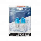W21/5W (T20) 12V POWERTEC XENON BLUE M-TECH - 2 τεμ. Χωρίς Κάλυκα americat.gr