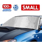 Εξωτερική Ηλιοπροστασία Small Μ195-147 Χ Υ80 cm για το Παρμπρίζ από Ύφασμα 3 Στρώσεων και Ρινίσματα Αλουμινίου σε ασημί χρώμα με logo και άκαυστη επένδυση Race Axion - 1 τεμάχιο Ηλιοπροστασίες Παρ Μπριζ americat.gr