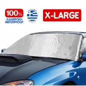 Εξωτερική Ηλιοπροστασία X-Large Μ195-147 Χ Υ110 cm για το Παρμπρίζ από Ύφασμα 3 Στρώσεων και Ρινίσματα Αλουμινίου σε ασημί χρώμα με logo και άκαυστη επένδυση Race Axion - 1 τεμάχιο Ηλιοπροστασίες Παρ Μπριζ americat.gr