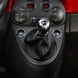 FIAT 500 ΦΟΥΣΚΑ ΤΑΧΥΤΗΤΩΝ ΔΕΡΜΑΤΙΝΗ ΜΑΥΡΗ ΜΕ ΠΛΑΙΣΙΟ ΧΡΩΜΙΟΥ Μαρκέ Πόμολα Φούσκες Ταχυτήτων americat.gr