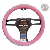 ΚΑΛΥΜΜΑ ΤΙΜΟΝΙΟΥ PINK AND DIAMONDS ΡΟΖ ΜΕ ΣΤΡΑΣ ΟΙΚΟΛΟΓΙΚΟ ΔΕΡΜΑ 37-39cm Διάμετρος 37-39 cm americat.gr