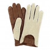 ΓΑΝΤΙΑ ΟΔΗΓΟΥ ΔΕΡΜΑΤΙΝΑ/ΠΛΕΚΤΑ ΚΑΦΕ (M) VINTAGE GLOVES Γάντια Οδήγησης americat.gr