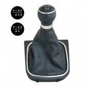 VW GOLF 5 2003+ / GOLF 6 2008+ / ΠΟΜΟΛΟ ΜΕ ΕΝΔΕΙΞΗ 6 ΤΑΧΥΤΗΤΩΝ ΚΑΙ ΜΑΥΡΗ ΦΟΥΣΚΑ ΣΕ ΠΛΑΙΣΙΟ Μαρκέ Πόμολα Φούσκες Ταχυτήτων americat.gr