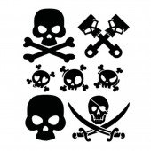 ΑΥΤΟΚΟΛΛΗΤΑ ΝΕΚΡΟΚΕΦΑΛΕΣ SKULLS (ΦΥΛΛΟ 12 Χ 10 cm) - 7 ΤΕΜ. Αυτοκόλλητα Διακοσμητικά americat.gr