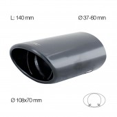 ΜΠΟΥΚΑ TRX10N ΜΑΥΡΗ 140mm ΔΙΑΜΕΤΡΟΥ 37-60mm Μπούκες Εξάτμισης americat.gr