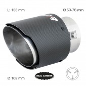 ΑΚΡΟ ΕΞΑΤΜΙΣΗΣ REAL CARBON 50-76mm ΣΤΡΟΓΓΥΛΟ Μπούκες Εξάτμισης americat.gr