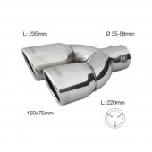 ΜΠΟΥΚΑ ΔΙΠΛΗ ΧΡΩΜΙΟΥ TRX/18R 165x77mm 220mm 35>58mm Μπούκες Εξάτμισης americat.gr