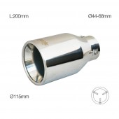 ΑΚΡΟ/ΜΠΟΥΚΑ ΕΞΑΤΜΙΣΗΣ ΧΡΩΜΙΟΥ 44-68mm (ΜΗΚΟΣ 200mm - ΔΙΑΜΕΤΡΟΣ ΕΞΩΤΕΡΙΚΗ 115mm)​ SIMONI RACING - 1 TEM Μπούκες Εξάτμισης americat.gr