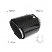 ΑΚΡΟ ΕΞΑΤΜΙΣΗΣ TRX96C REAL CARBON 63-102mm ΜΗΚΟΣ 155mm Μπούκες Εξάτμισης americat.gr