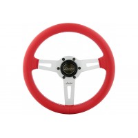 ΤΙΜΟΝΙ SHARAV 315 ΚΟΚΚΙΝΟ 315mm ΔΕΡΜΑΤΙΝΟ ΤΡΙΑΚΤΙΝΟ ΜΕ ΑΣΗΜΙ ΛΑΜΑ Τιμόνια americat.gr