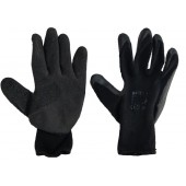 Amio - Γάντια Εργασίας χωρίς ραφές σε γκρι/μαύρο χρώμα για σταθερό κράτημα και άνετη εφαρμογή στο χέρι με αντιολισθητική επιφάνεια και υψηλή αντοχή στη χρήση - 1 Ζευγάρι (02047/AM) Γάντια Εργασίας americat.gr