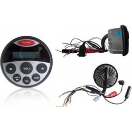 HASDA MP3 PLAYER 89mm - 12V - 4X25W ΜΕ ΡΑΔΙΟΦΩΝΟ / USB / BLUETOOTH (ΑΔΙΑΒΡΟΧΟ/ΣΤΡΟΓΓΥΛΟ/ΜΑΥΡΟ) Hasda Marine Ηχεία - Ραδιόφωνα americat.gr