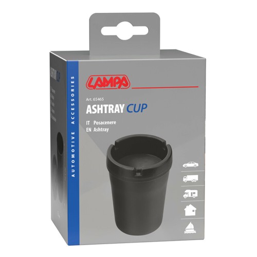 Lampa - Σταχτοδοχείο / Τασάκι Αυτοκινήτου Ashtray Cup Κλειστό με Υποδοχή για Τσιγάρο σε Μαύρο Χρώμα - 1 Τεμ. (L6546.5)