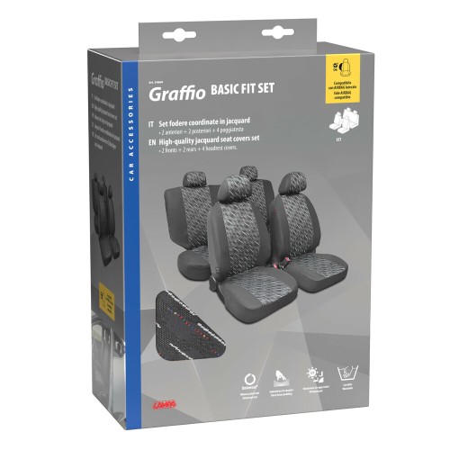 Lampa - ΚΑΛΥΜΜΑΤΑ ΣΕΤ GRAFIO POLYESTER ΓΡΑΦΙΤΗΣ - 8 τεμ. (L5486.0)