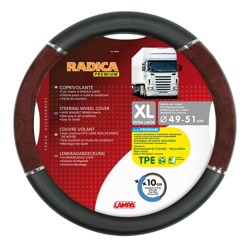 ΚΑΛΥΜΜΑ ΤΙΜΟΝΙΟΥ ΦΟΡΤΗΓΟΥ RADICA (XL) 49-51 cm (ΜΑΥΡΟ/ΞΥΛΟ/ΟΙΚΟΛΟΓΙΚΟ/ΑΟΣΜΟ)