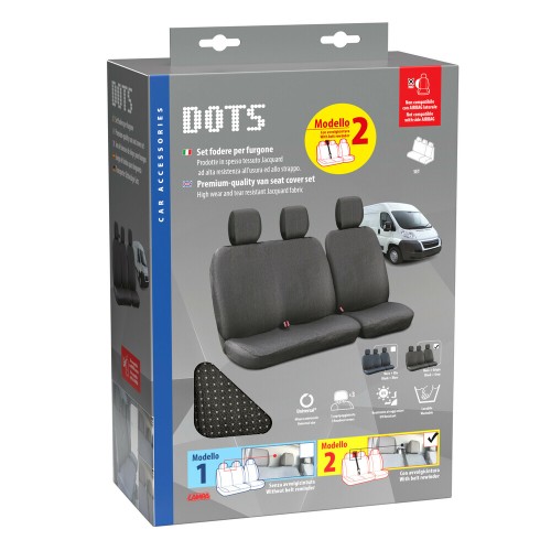 ΚΑΛΥΜΜΑΤΑ ΚΑΘΙΣΜΑΤΩΝ ΦΟΡΤΗΓΟΥ DOTS-2 SET ΜΑΥΡΟ-ΓΚΡΙ