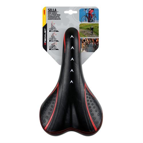 Σέλα ποδηλάτου (265x145mm /450gr) μαύρη/κόκκινη Dynamic MTB/Racing S-12 Selle/Saddles Specialist