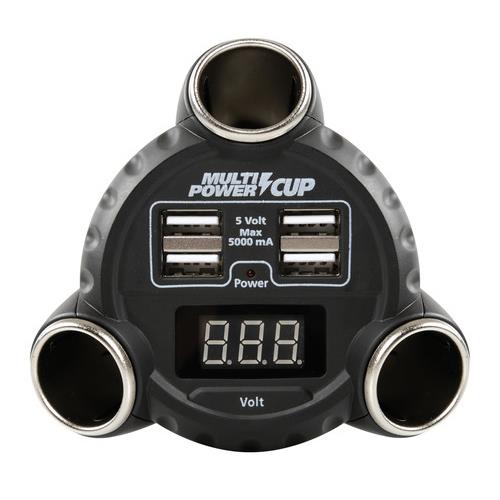 ΑΝΤΑΠΤΟΡΑΣ ΑΝΑΠΤΗΡΑ 12/24/36V ΤΡΙΠΛΟΣ ΜΕ 4 USB+ΒΟΛΤΟΜΕΤΡΟ MULTI POWER CUP ΜΕ ΚΑΛΩΔΙΟ 80cm