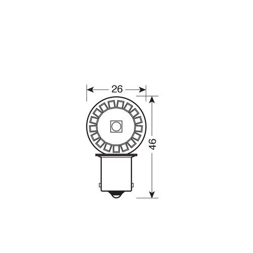 P21W 24-28V BA15s 260lm ΜΟΝΟΠΟΛΙΚΟ ΛΕΥΚΟ ΔΙΑΘΛΑΣΗΣ HYPER-LED102  2ΤΕΜ.