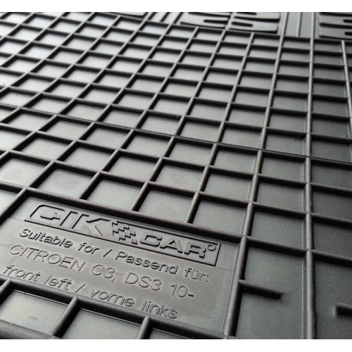 Cik - ΠΑΤΑΚΙΑ ΑΥΤΟΚΙΝΗΤΟΥ ΑΠΟ ΛΑΣΤΙΧΟ ΓΙΑ CITROEN C3 2010-2017 / DS3 2010-2019 ΣΕ ΜΑΥΡΟ ΧΡΩΜΑ ΜΕ ΚΟΥΜΠΩΜΑΤΑ - 4 ΤΕΜ. (RM.CI.0002/CK)