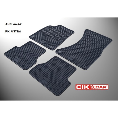 Cik - ΠΑΤΑΚΙΑ ΑΥΤΟΚΙΝΗΤΟΥ ΑΠΟ ΛΑΣΤΙΧΟ ΓΙΑ AUDI A6 2011-2018 / A7 2010-2018 ΣΕ ΜΑΥΡΟ ΧΡΩΜΑ ΜΕ ΚΟΥΜΠΩΜΑΤΑ - 4 ΤΕΜ. (RM.AU.0004/CK)