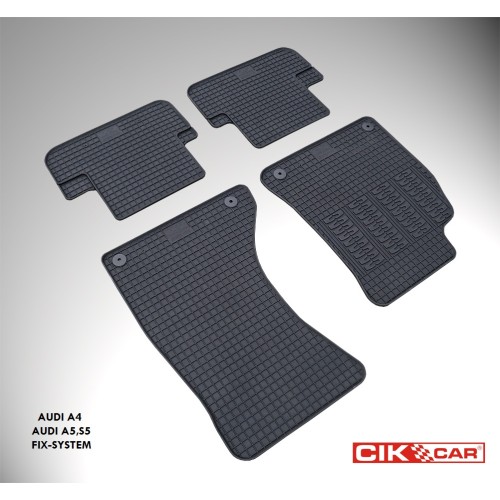 Cik - ΠΑΤΑΚΙΑ ΑΥΤΟΚΙΝΗΤΟΥ ΑΠΟ ΛΑΣΤΙΧΟ ΓΙΑ AUDI A4 2008-2012 / A5 2007-2015 / S5 2007-2015 ΣΕ ΜΑΥΡΟ ΧΡΩΜΑ ΜΕ ΚΟΥΜΠΩΜΑΤΑ - 4 ΤΕΜ. (RM.AU.0003/CK)