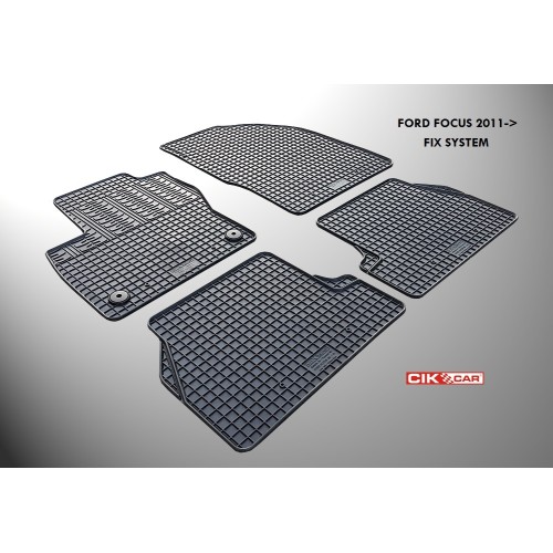 Cik - ΠΑΤΑΚΙΑ ΑΥΤΟΚΙΝΗΤΟΥ ΑΠΟ ΛΑΣΤΙΧΟ ΓΙΑ FORD FOCUS 2011-2015 ΣΕ ΜΑΥΡΟ ΧΡΩΜΑ ΜΕ ΚΟΥΜΠΩΜΑΤΑ - 4 ΤΕΜ. (RM.FO.0004/CK)