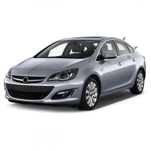 TRIM  ΠΑΡΑΘΥΡΩΝ ΑΥΤΟΚΟΛΛΗΤΑ ΧΡΩΜΙΟΥ 12ΤΕΜ. ΓΙΑ OPEL ASTRA J 4D 2012+
