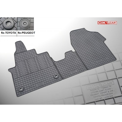 Cik - ΠΑΤΑΚΙΑ ΑΥΤΟΚΙΝΗΤΟΥ ΑΠΟ ΛΑΣΤΙΧΟ ΓΙΑ CITROEN JUMPY 2016+ / PEUGEOT EXPERT 2016+ / TOYOTA PROACE 2016+ (2Η ΣΕΙΡΑ ΚΑΘΙΣΜΑΤΩΝ) ΣΕ ΜΑΥΡΟ ΧΡΩΜΑ ΧΩΡΙΣ ΚΟΥΜΠΩΜΑΤΑ - 2 ΤΕΜ. (RM.CI.0020/CK)