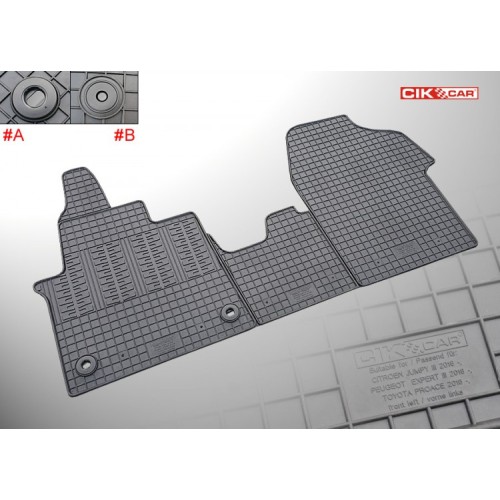 Cik - ΠΑΤΑΚΙΑ ΑΥΤΟΚΙΝΗΤΟΥ ΑΠΟ ΛΑΣΤΙΧΟ ΓΙΑ CITROEN JUMPY 2016+ / PEUGEOT EXPERT 2016+ / TOYOTA PROACE 2016+ (2Η ΣΕΙΡΑ ΚΑΘΙΣΜΑΤΩΝ) ΣΕ ΜΑΥΡΟ ΧΡΩΜΑ ΧΩΡΙΣ ΚΟΥΜΠΩΜΑΤΑ - 2 ΤΕΜ. (RM.CI.0020/CK)
