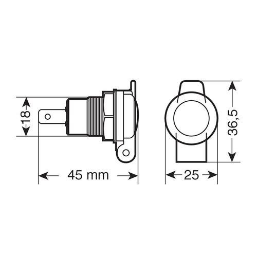 ΠΡΙΖΑ ΑΝΑΠΤΗΡΑ DIN ΑΛΟΥΜΙΝΙΟΥ ΜΕ ΚΑΠΑΚΙ 12/24V (ΑΡΣΕΝΙΚΟ: 3902.7)