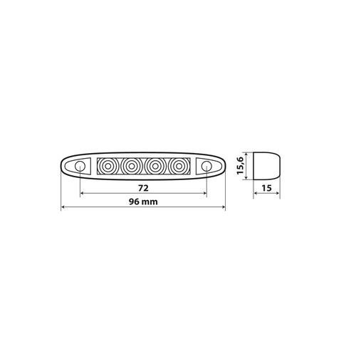 ΦΩΣ ΟΓΚΟΥ 4LED ΚΟΚΚΙΝΟ 12/24V 96mm ΑΔΙΑΒΡΟΧΟ 1ΤΕΜ.
