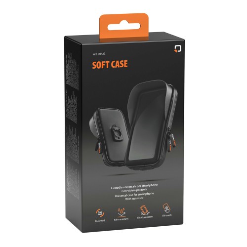 Θήκη Κινητού Soft Case με Αλεξήλιο της σειράς Optiline Universal Εφαρμογής για κινητά με μέγιστες διαστάσεις 85 x 170 mm, συμβατή με Βάσεις Στήριξης Κινητού Optiline για Μηχανή με σύστημα Duolock