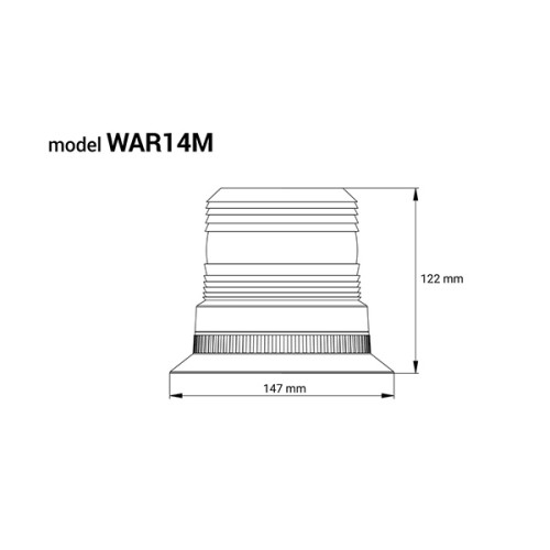 Amio – Φάρος Προειδοποίησης WAR14M LED 12/24V Amber 60LED Μαγνητικός ή Βιδωτός με Φις Αναπτήρα & Καλώδιο 4m 147x122mm για Αυτοκίνητο & Φορτηγό – 1 Τεμ. (01503/AM)