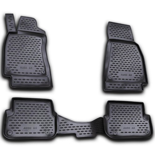 ΠΑΤΑΚΙΑ ΣΕ ΣΚΑΦΗ TPE ΛΑΣΤΙΧΟ ΓΙΑ AUDI A6 C6 2006-2011  ΣΕ ΜΑΥΡΟ ΧΡΩΜΑ NOVLINE - 4 ΤΕΜ.
