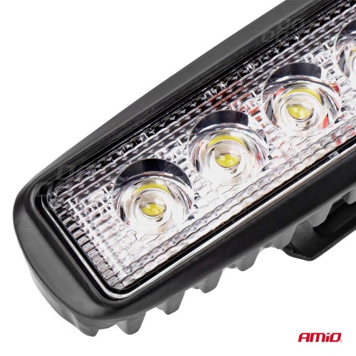 Amio – Προβολέας Εργασίας LED WL01 DAYLINE 9-60V 18W 6000K 6 LED Spot για Ισχυρό Φωτισμό σε Καθημερινή Χρήση – 1 Τεμ. (01612/AM)