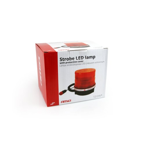 Amio Φάρος LED 12V 115x115mm Πορτοκαλί με Μαγνητική Βάση για Οχήματα Οδικής Βοήθειας/Έργων - 1 τεμ. (01276/AM)