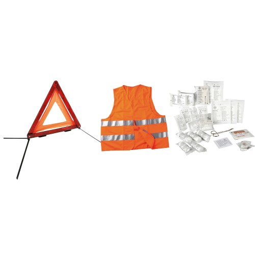 Lampa - Σετ Οδικής Βοήθειας Kombi 3 σε 1 DIN 13164 (Φαρμακείο - Τρίγωνο - Γιλέκο) Διαστάσεις Σετ 44x16x6,5 cm - 1 Τεμ. (L6696.6)