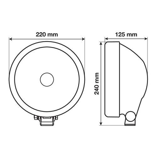ΠΡΟΒΟΛΕΑΣ NEPTUNE 9'' 12/24V-H7 ΚΑΡΦΙ ΜΕ T10 W5W ΘΕΣΕΩΣ ΣΤΡΟΓΓΥΛΟΣ 220mm 1ΤΕΜ.