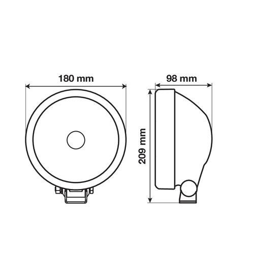 ΠΡΟΒΟΛΕΑΣ NEPTUNE 7'' 12/24V-H7 ΚΑΡΦΙ ΜΕ t10 ΘΕΣΕΩΣ ΣΤΡΟΓΓΥΛΟΣ 180mm 1ΤΕΜ.