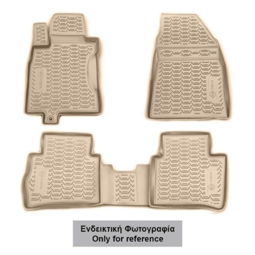 ΠΑΤΑΚΙΑ ΣΕ ΣΚΑΦΗ TPE ΛΑΣΤΙΧΟ ΓΙΑ PEUGEOT 407 5D 04/2004-2011  ΣΕ ΜΠΕΖ ΧΡΩΜΑ NOVLINE - 4 ΤΕΜ.