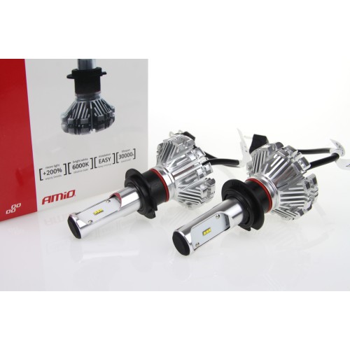 Amio - Λαμπτήρες SX SERIES τύπου H7 τάση λειτουργίας 6/12V απόδοσης 40W 6000K 3200lm με ενσωματωμένη ψύκτρα για Επιβατικά Αυτοκίνητα και Μοτοσυκλέτες - 2 τεμ. (01063/AM)